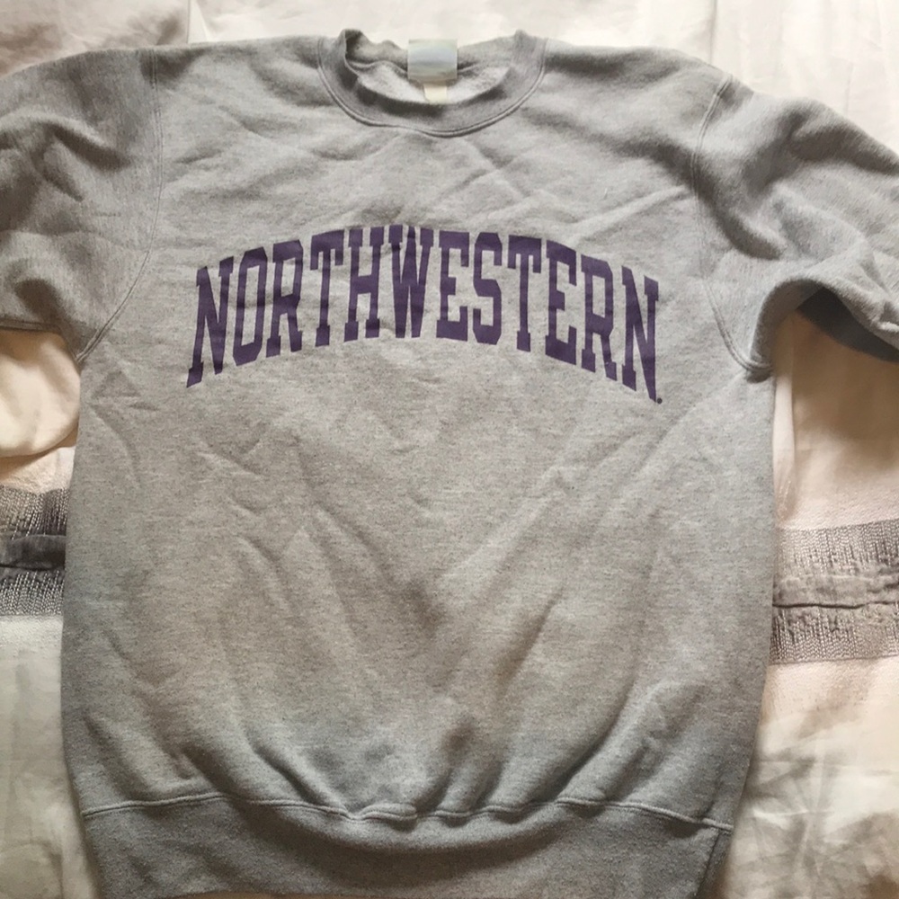 Crew neck northwestern sweater